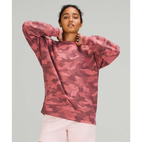 Lululemon Perfectly Oversized Crew - Heritage 365 Camo Brier Rose Multi - Picture 1 of 11